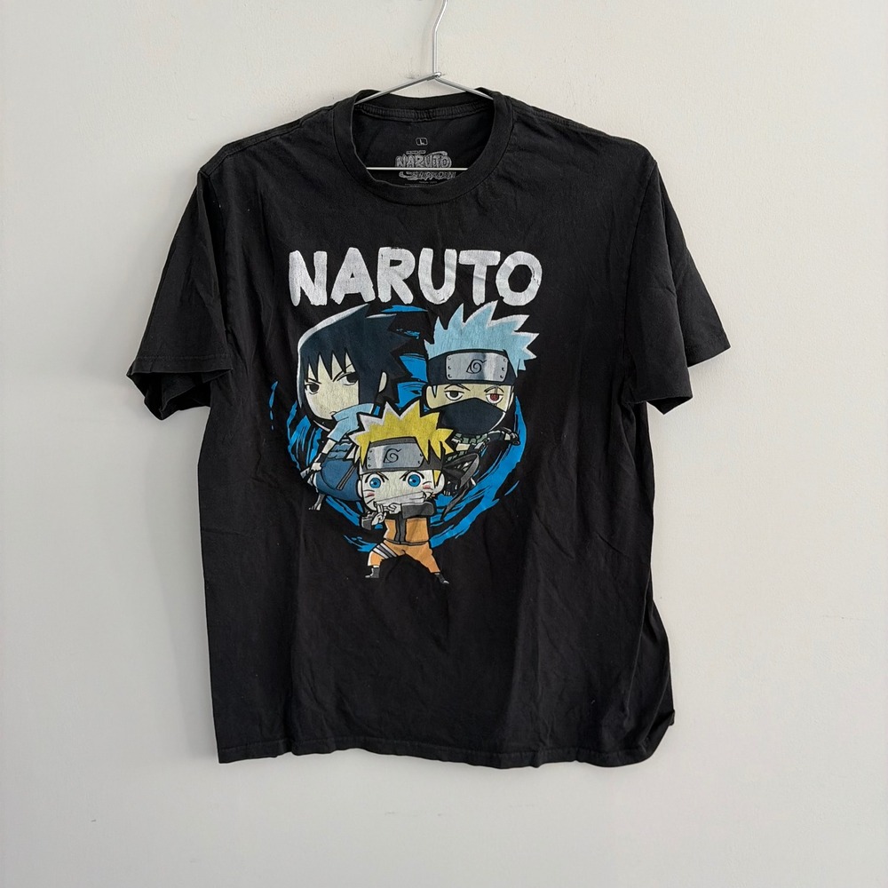 Naruto Shippuden Chibi Graphic T Shirt Black Large Ripple Junction